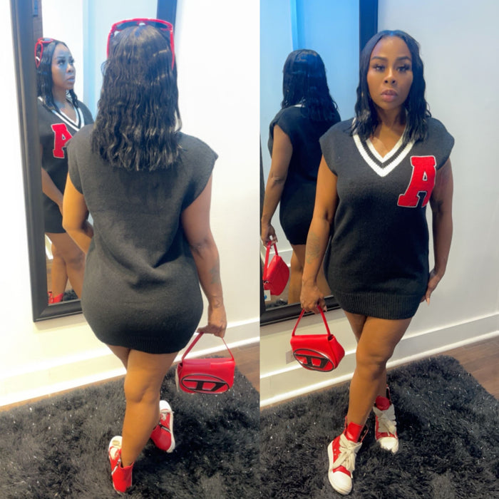 A LIST SWEATER DRESS