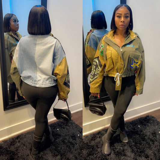 Risha Army Denim Jean Jacket
