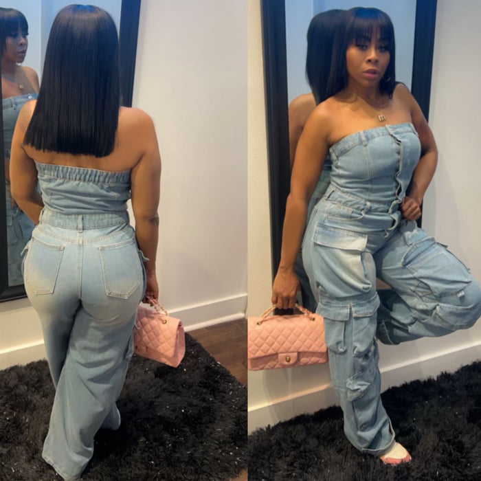 Wendy CargoDenim Jumpsuit